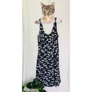 Black & White Dalmatian Dress with Gold Accents